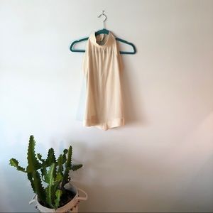 Alexandra Vidal Cream Knit High Neck Top